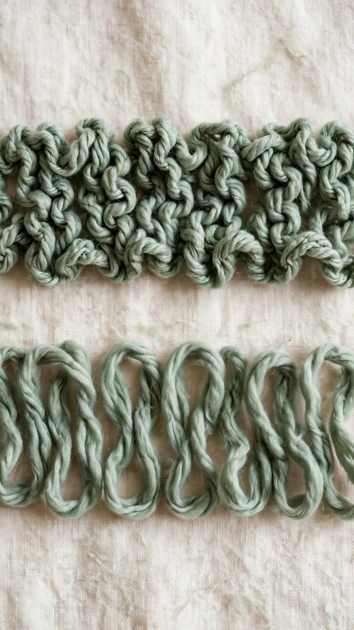 Comparison of puckered tight slip stitches and smooth loose slip stitches